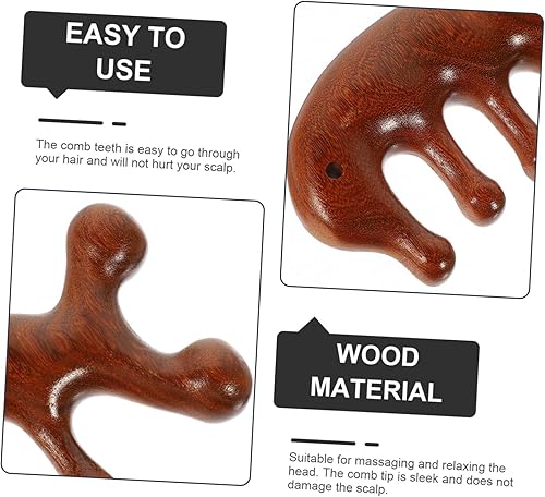 Miniatura 9 de Peine de dientes anchos para cabello rizado, peine de dientes anchos, desenredante, peine decorativo de madera, peine de masaje, peine de madera