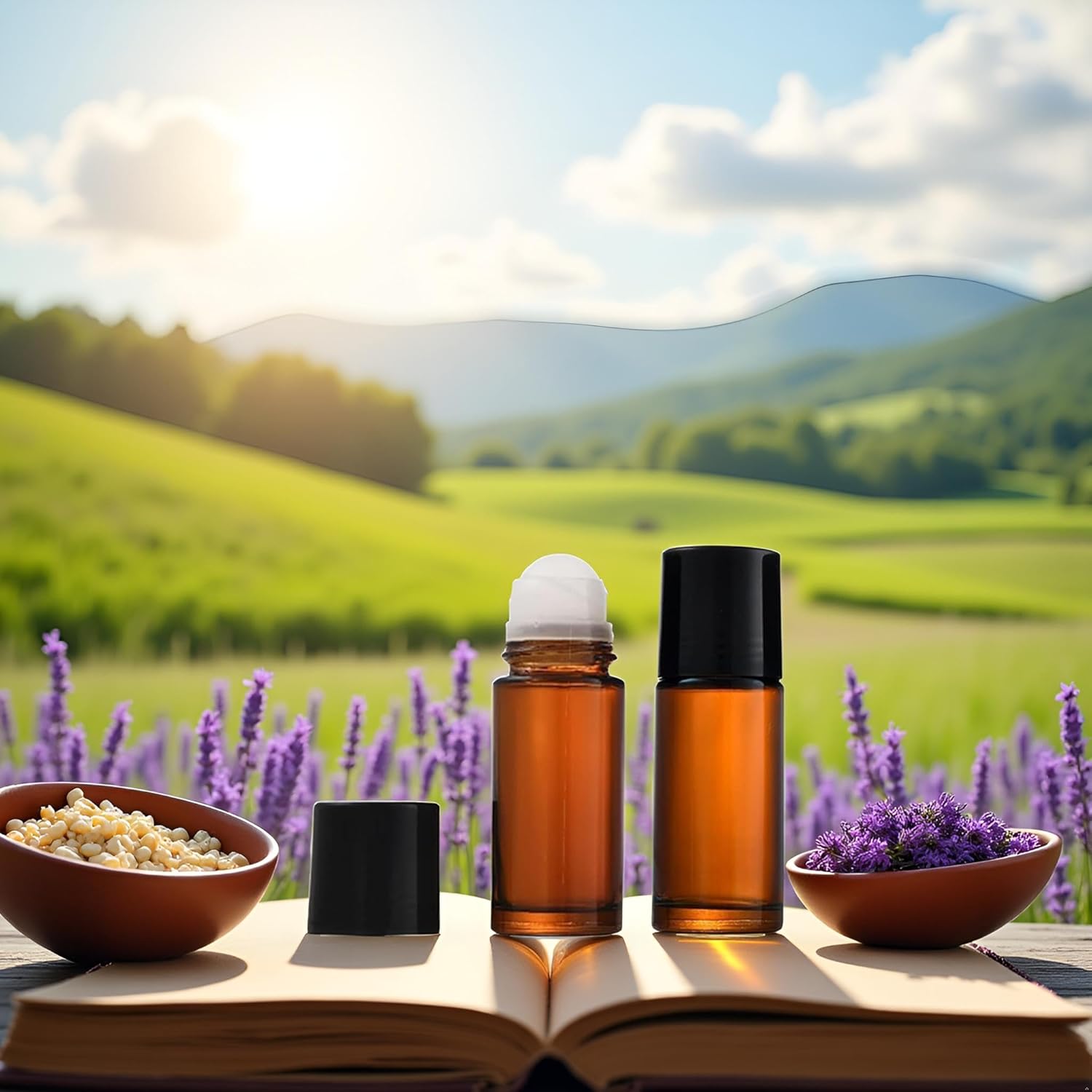 2 Pcs Clear Empty Glass Essential Oil Roller Bottles Vials Containers Refillable Roll-on Bottles with Funnel 30ML Refillable Cosmetic Containers Roller Balls for Essential Oils (Brown) - Image 6