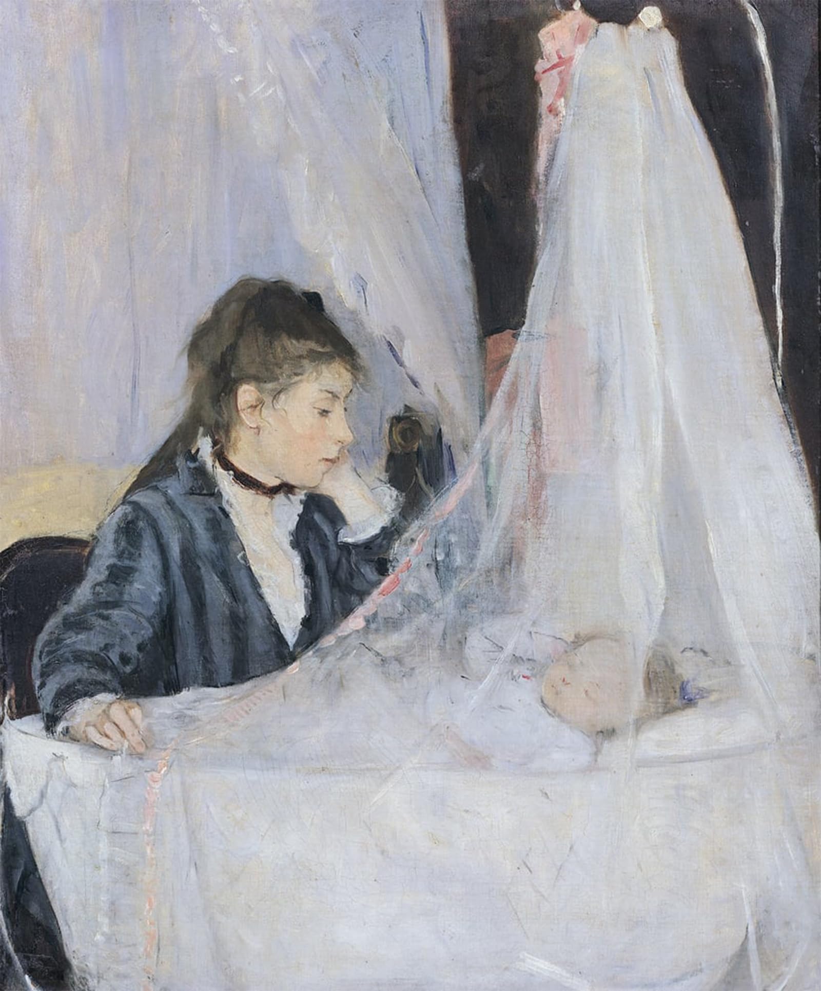 ARTXLXXBN Famous Painting Art Wall Decor Abstract Art Picture the Cradle by Berthe Morisot Animal Pictures for Home Decor 60x90cm