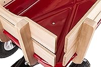 Vista 5 de Duncan Toys Mountain Wagon - Carro de tracción para niños con paneles de madera, neumáticos todo terreno, mango de agarre ancho, base de rueda