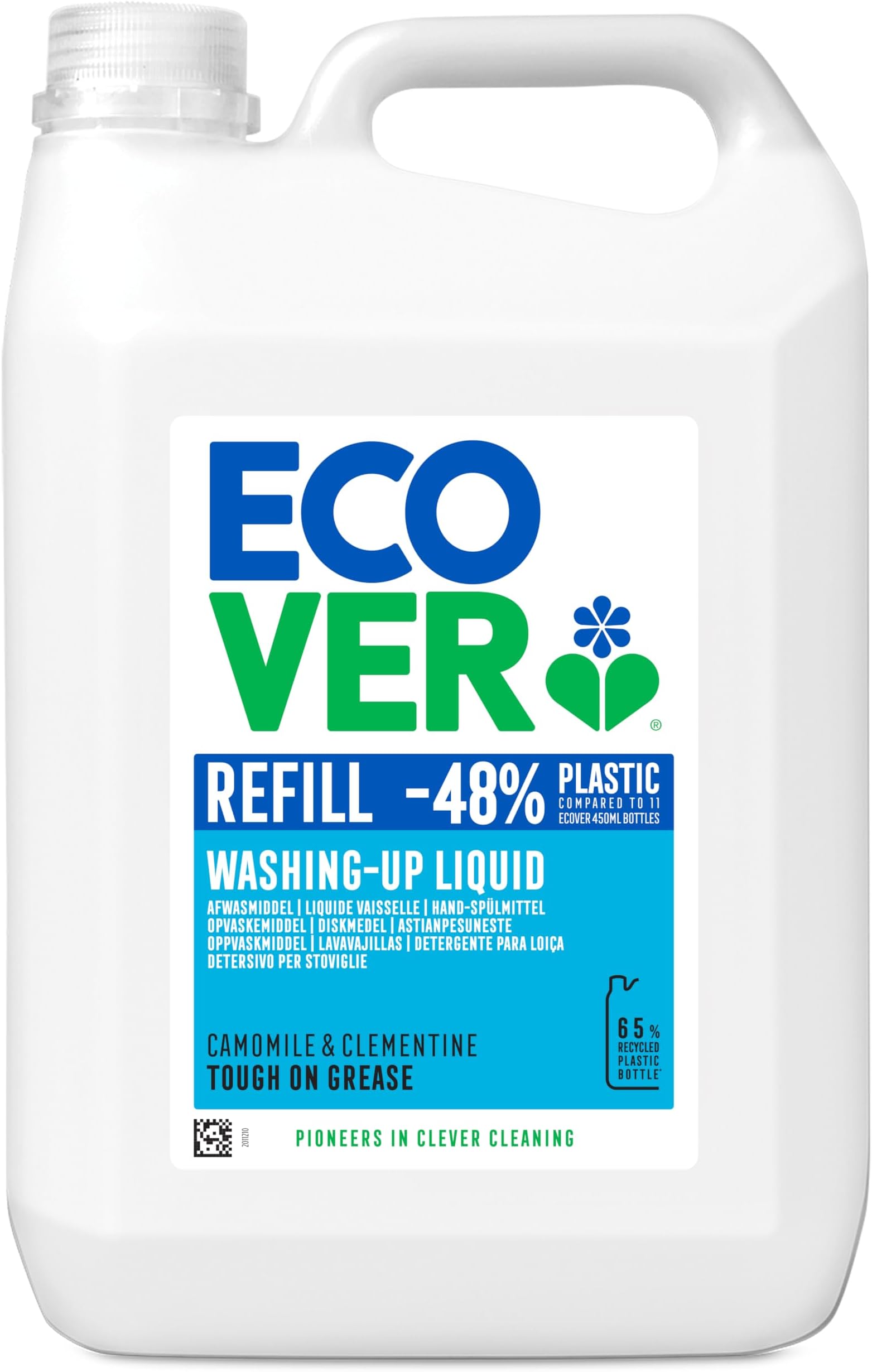 Ecover Sensitive Washing Up Liquid Refill Camomile & Clementine 5 Liter