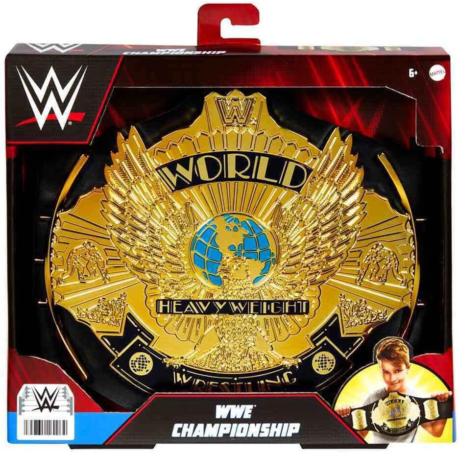 Mattel WWE Winged Eagle Championship Role Play Kids Title Belt, Authentic Styling with Adjustable Belt Ages 6 Years Old & Up, Youth, Black, HNY44