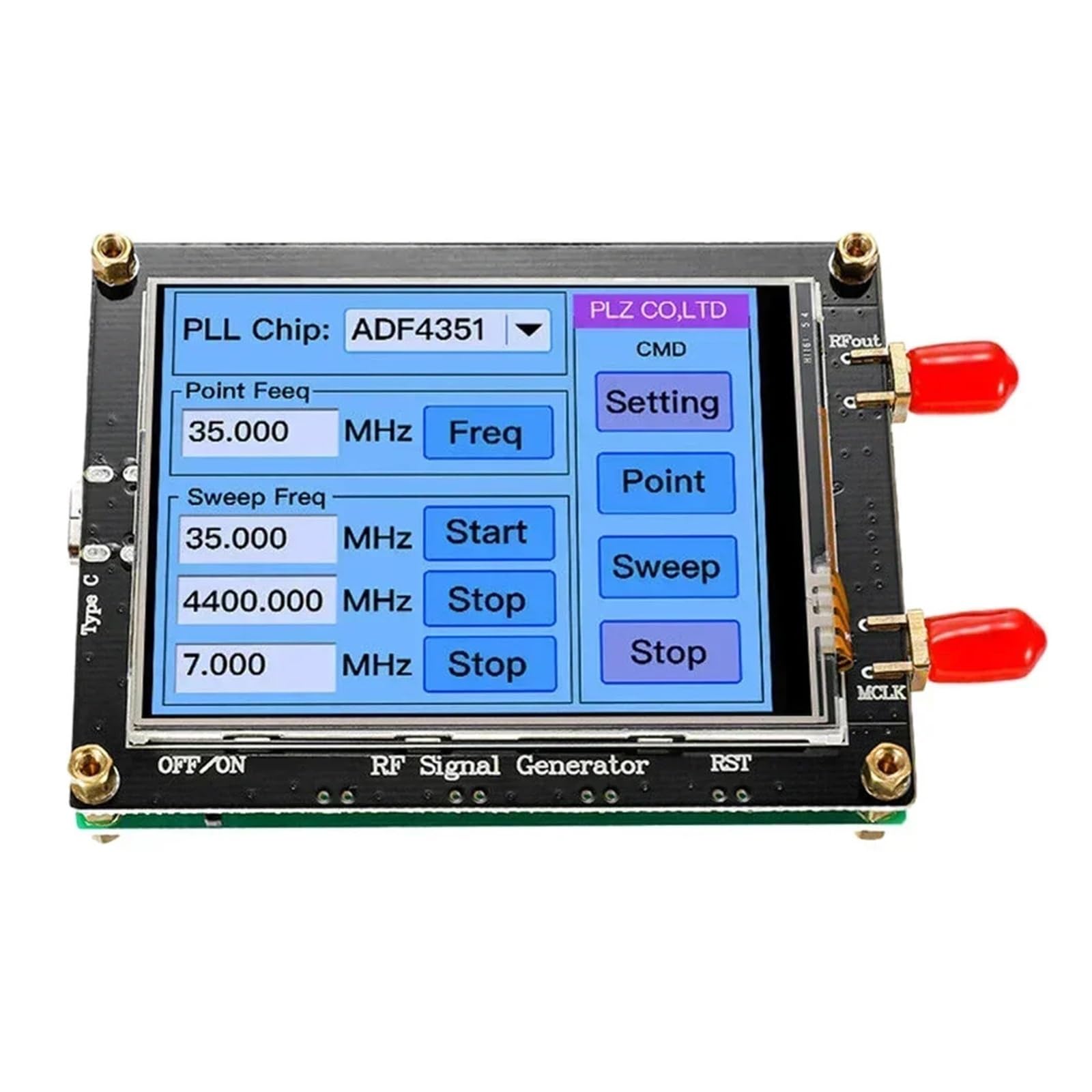 Touchscreen ADF4351 35M-4,4G RF Signal Generator PLL Sweep Frequenz Generator Messung Signal Quellen Konditionierung Teile
