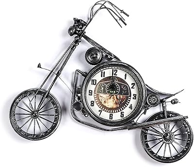 Amazon Co Jp タイムバイクアート装飾壁時計ヴィンテージブラックハンギングビニールレコード壁時計3d時計壁自転車壁アート装飾 ホーム キッチン