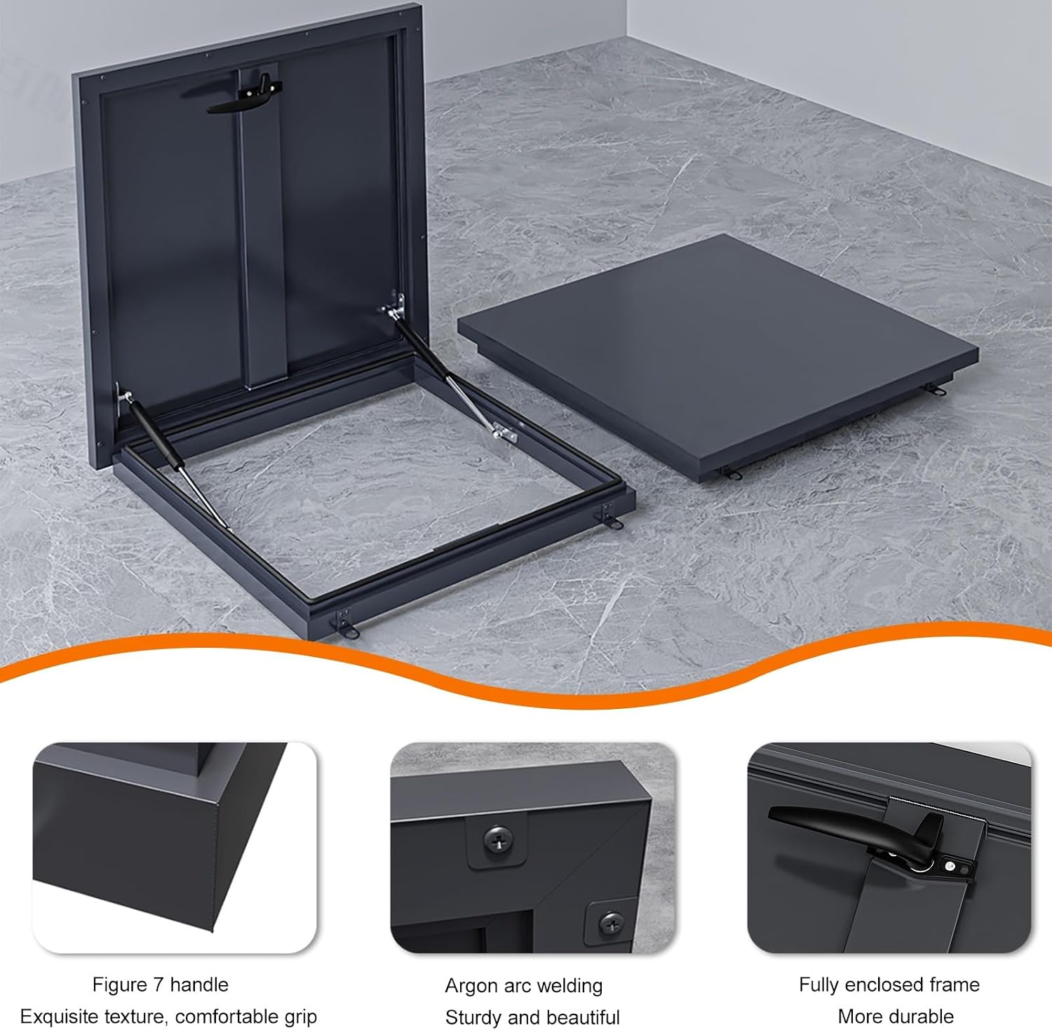 Roof Access Hatch Lockable Roof Manhole Cover with Handle Aluminum e Galvanized Sheet Heavy Duty Roof Security Door with Rubber Seal Strip for Home Hotels(95 * 95cm/37.4 * 37.4in)