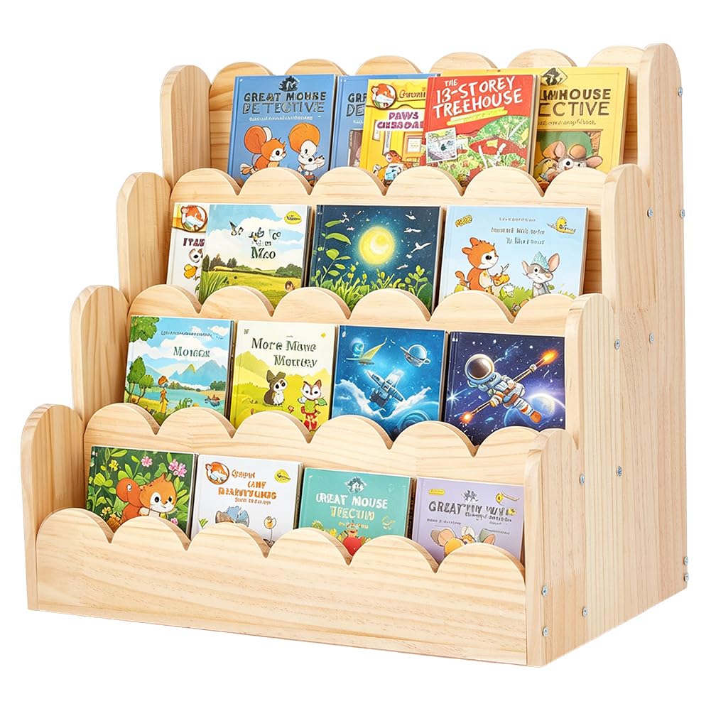Estantería de madera UNICRAFTALE de 4 niveles y 420x250x400 mm para habitación infantil