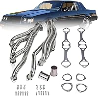 Knetegd Stainless Steel Exhaust Headers for Chevy Small Block V8 262-400 - 2.5" Outlet, CNC Flanges, Performance Upgrade