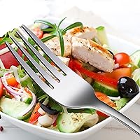 Vista 7 de Juego de tenedores de cena y tenedores de ensalada de 20 piezas, cubiertos de acero inoxidable, juego de tenedores pulidos en espejo, juego