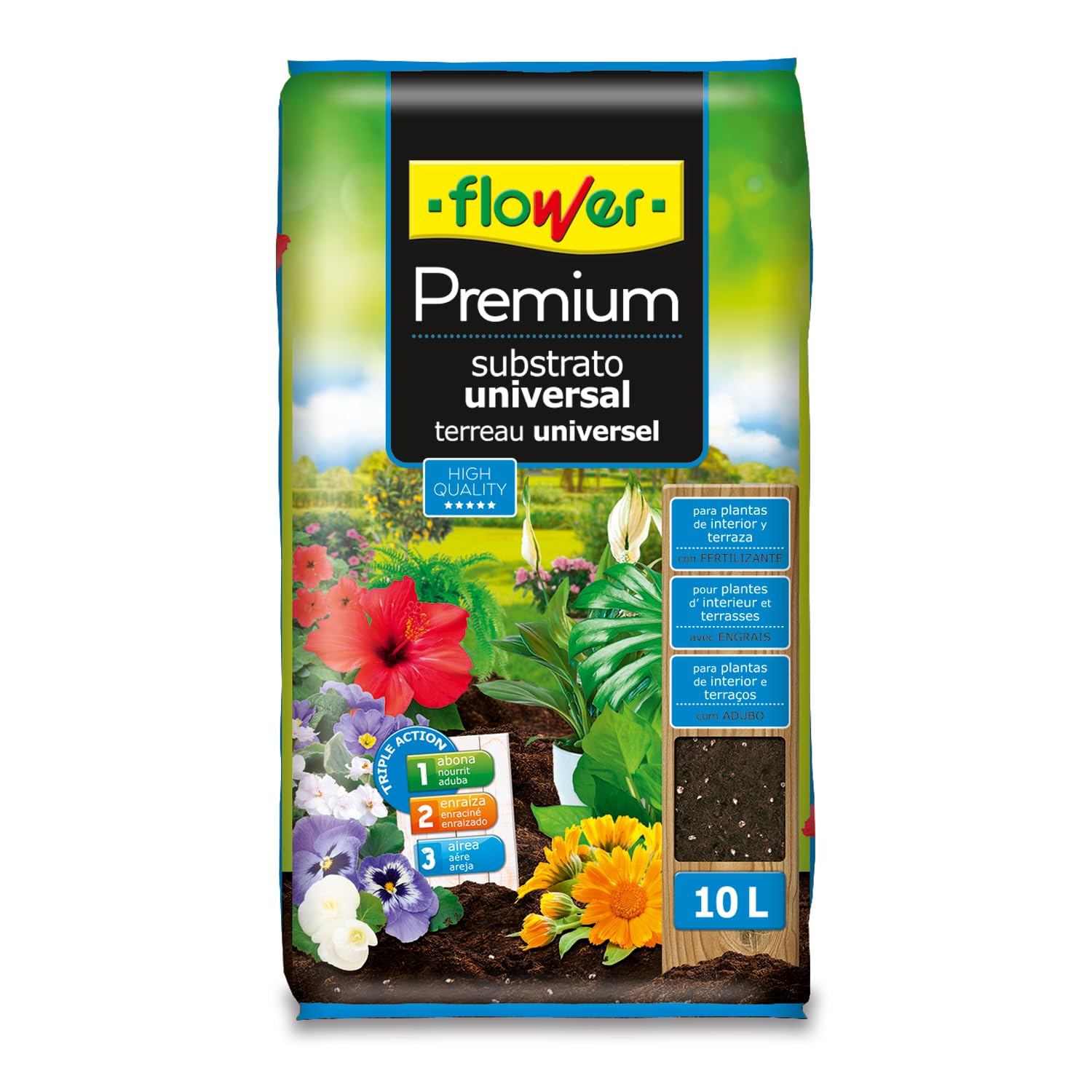 Flower - Sustrato Universal Premium 5 L | Tierra para Plantas Interior y Exterior | con Fibra de Coco y Perlita | Aireación, Drenaje y Enraizado Óptimo — view 6