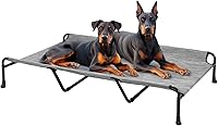 Vista 9 de Veehoo Cama elevada para perro, cunas elevadas para perros grandes, cama impermeable para perros al aire libre, hamaca refrescante para mascotas