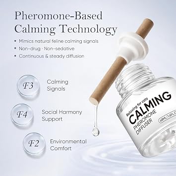 Cat Calming Pheromone Diffuser Feline Pheromones Multicat Diffuser Refills Plug in for Anxiety, Stress, Alone At Home,Spraying, Fighting, Scratching Cat Calm Relaxing 6 in 1 (2 Diffusers & 4 Refills)