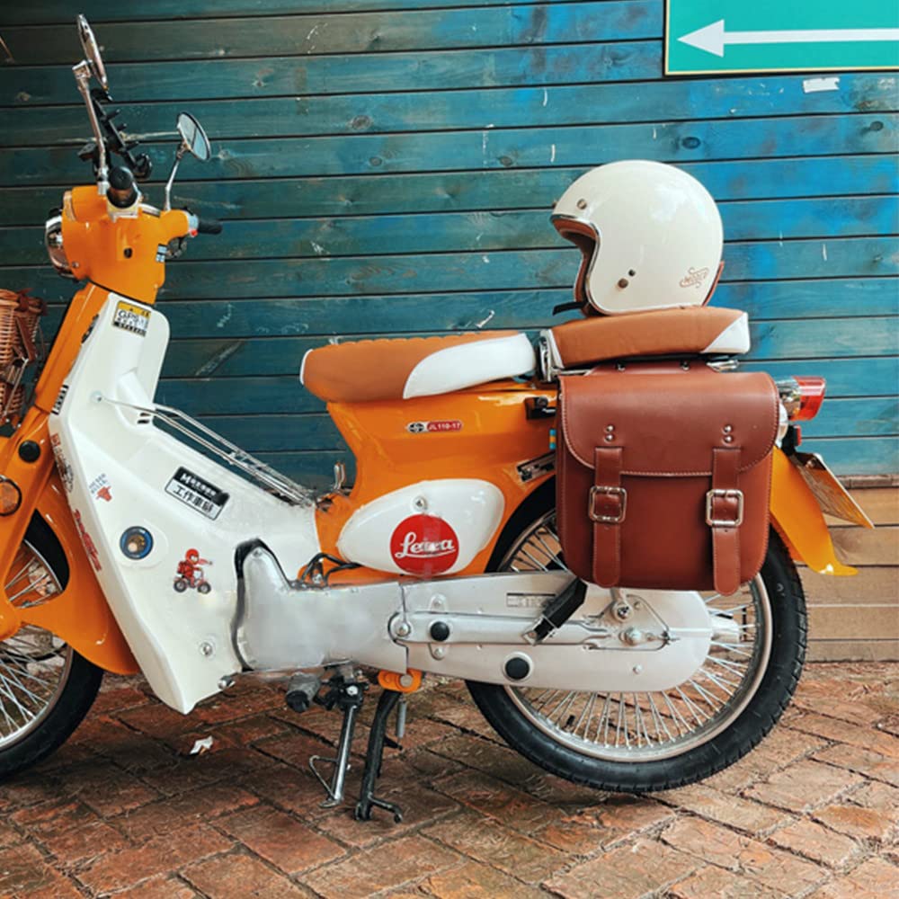 TentHome Retro Gepäckträgertasche Doppelt für Fahrrad Leder PU Wasserdicht Seitentasche Fahrradtaschen hinten Doppeltasche Pack für Gepäckträger Braun