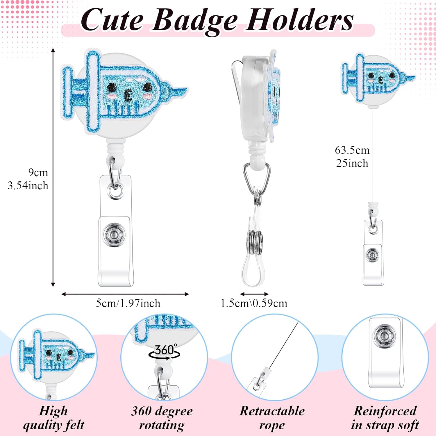 Henoyso 60 Pcs Nurses Week Gifts Bulk 2026 for Women, CNA RN Nursing Appreciation Gifts Bulk, Retractable Badge Reel Nurse Keychain for Nurses Student Doctor Graduation (Vibrant)