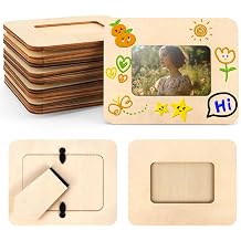 VOKOY 10 Pack Small Wooden Picture Frames for Crafts, 2" x 3" Photos DIY Wood Picture Frame Mini Unfinished Standing Photo Frames Crafts Wood Decorate for Birthday Party Valentine's Day Gifts