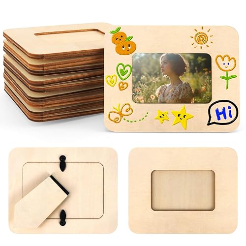 VOKOY 10 Pack Small Wooden Picture Frames for Crafts, 2"