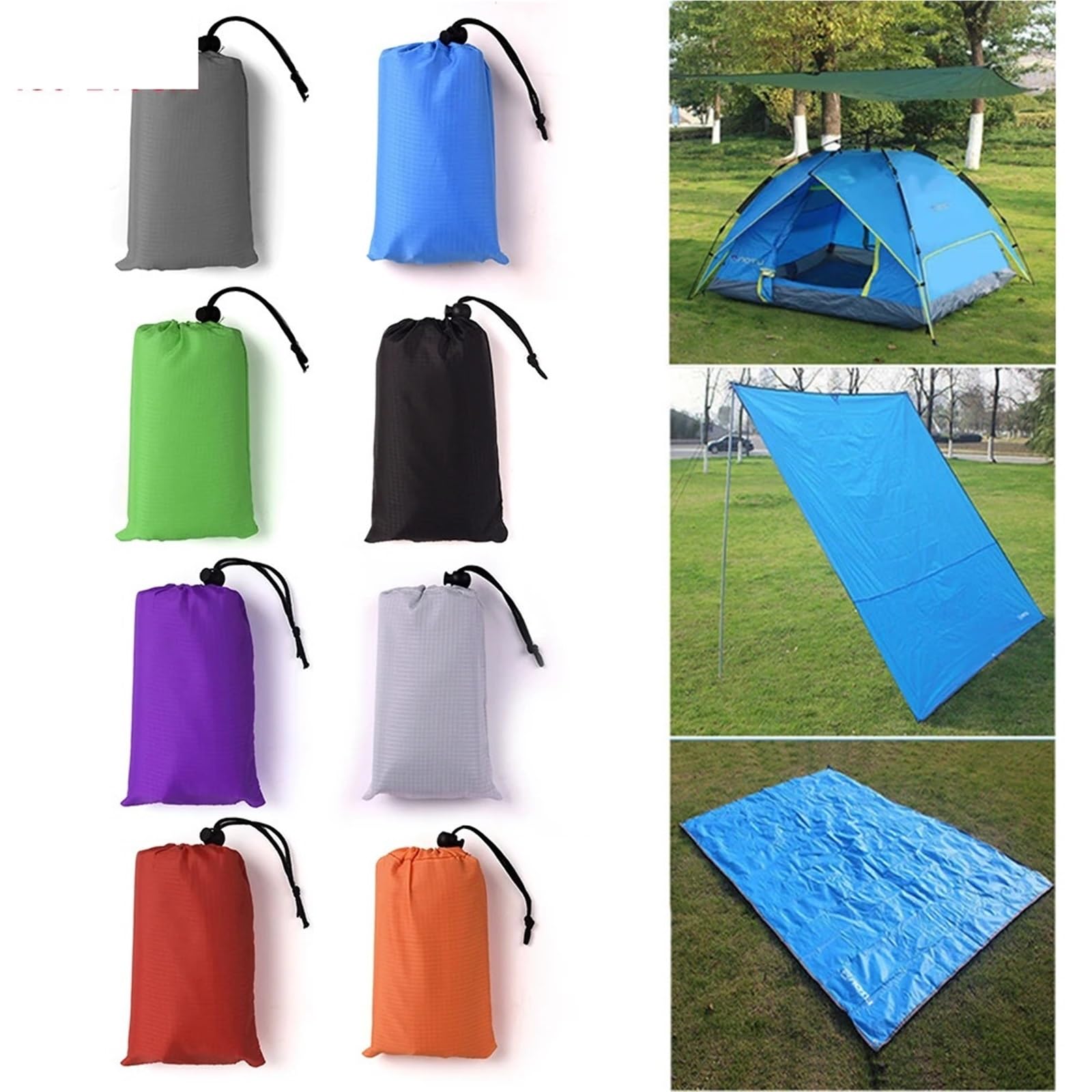 Teli per Tende da Campeggio 2 Pezzi Tende Tarp Pioggia Parasole Amache Riparo Campeggio Sopravvivenza Amache all'aperto Riparo Tende da Picnic Copertura a baldacchino(Orange)