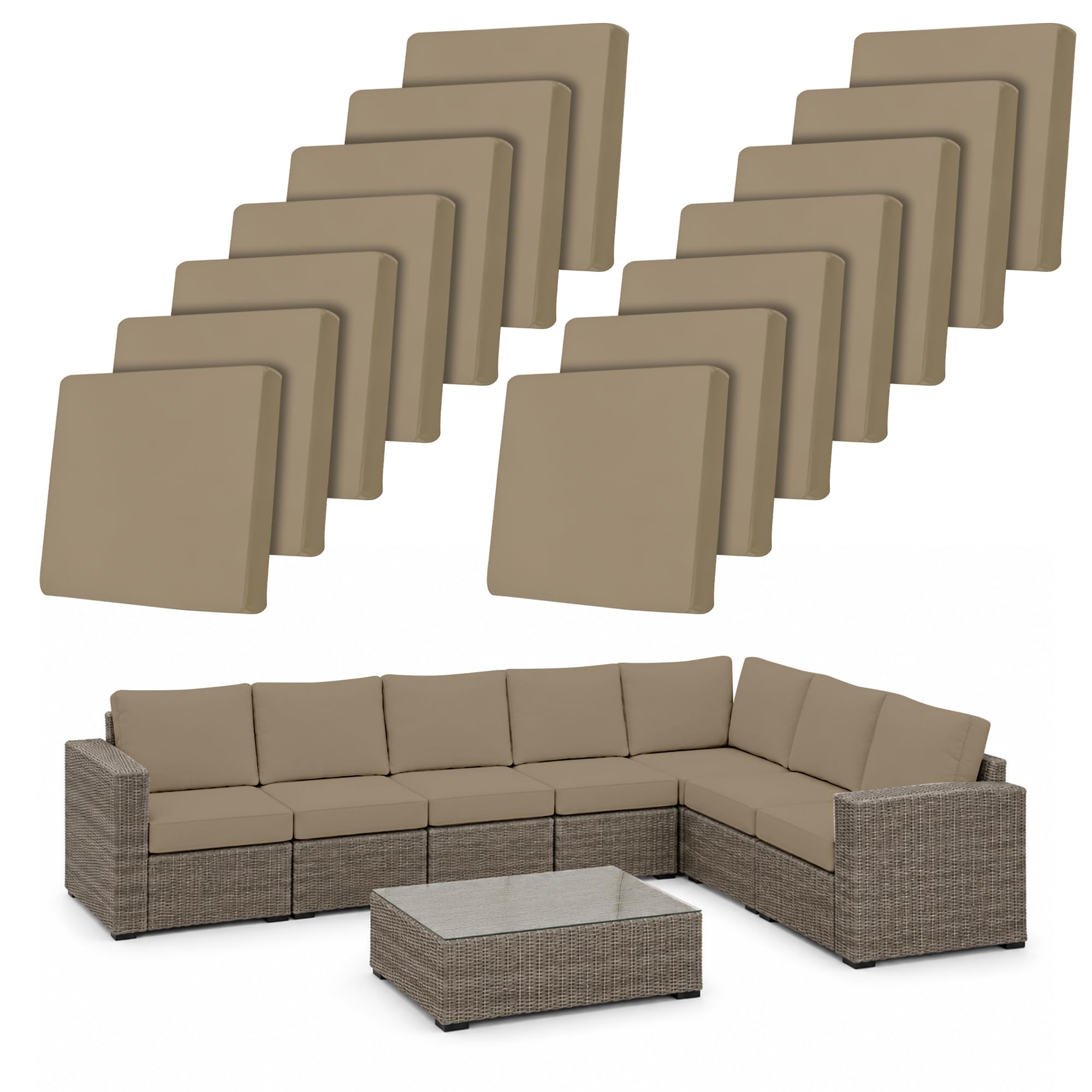 14Pcs Outdoor Cushion Covers Stretch Patio Cushion Cover Sofa Cushion Cover