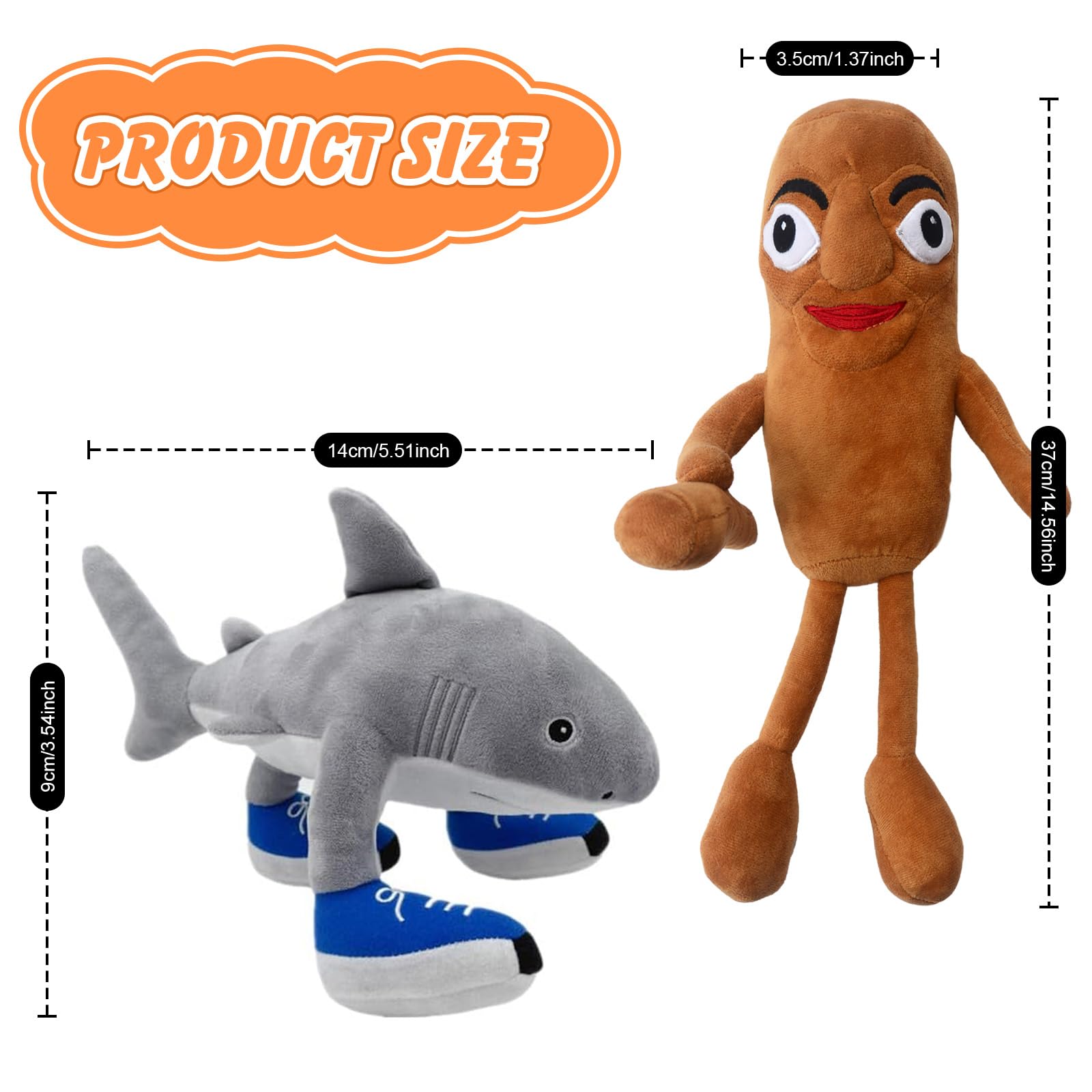 Hlayshing 2PCS Italian Brainrot Toy,18.5 IN Italian Brainrot Plush - Image 2