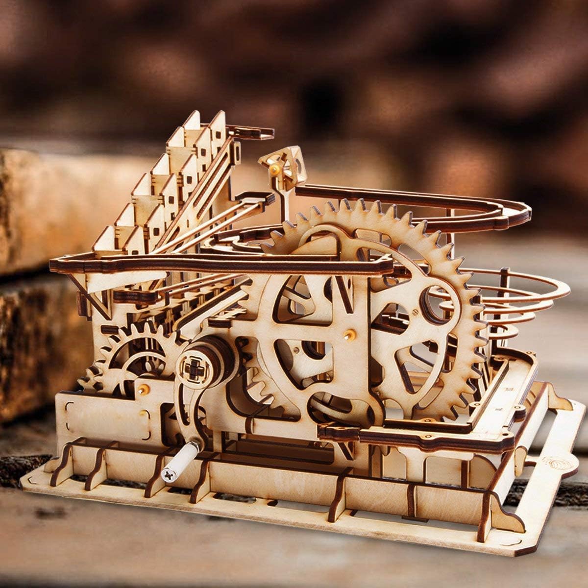 Robotime Marble Run Drewniana układanka, puzzle 3D, mechaniczny model do zbudowania, zestaw dla dorosłych