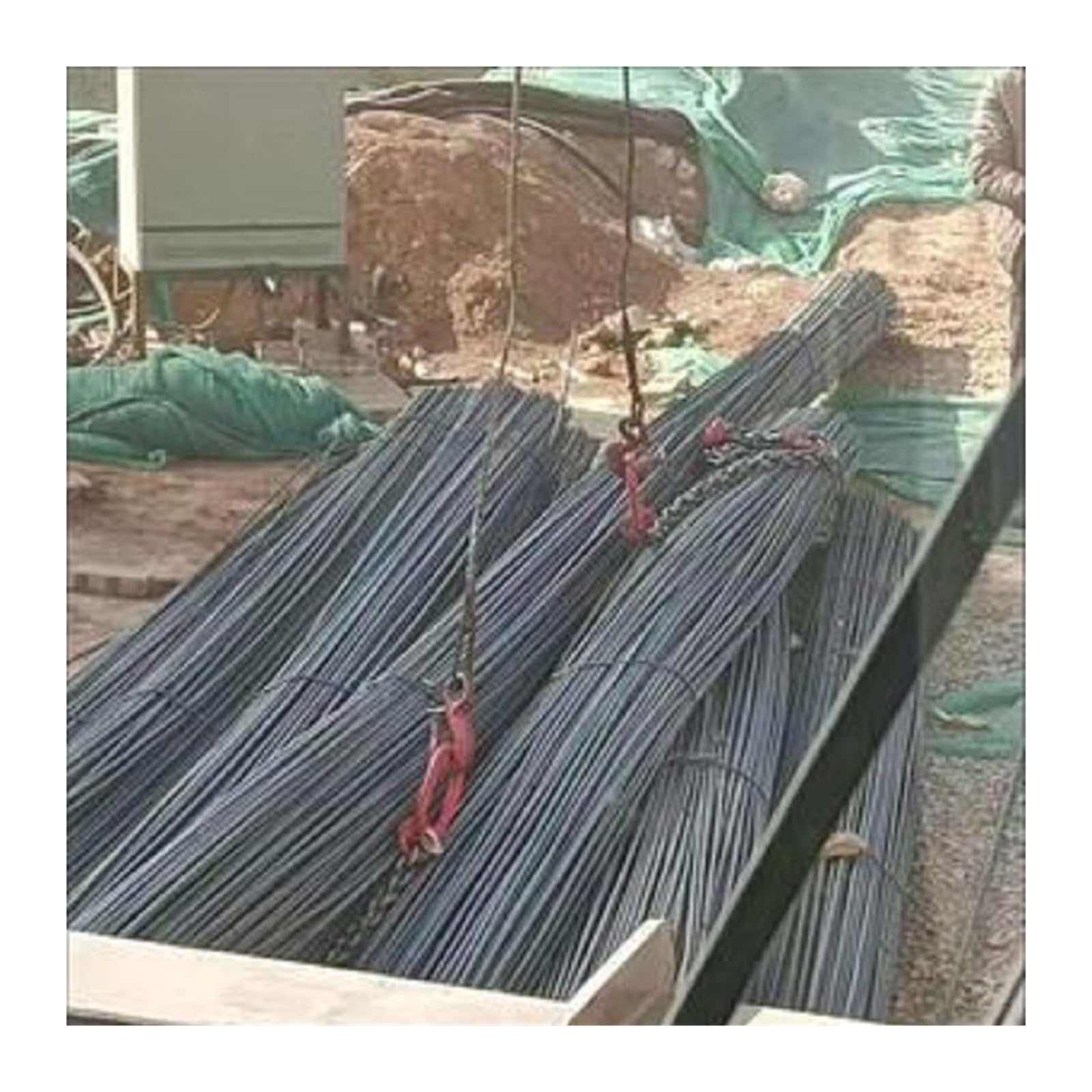 Hebekette, 2Ton – 5Tonx2M-6M 1-Bein-Hebeschlingenwerkzeug for Bewehrungsentladeverbindung, gesenkgeschmiedeter Hakenkran, kombinierte Hebekette(4TX3M 12MM)