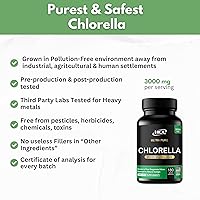 Vista 6 de Chlorella Capsules 3000 mg - Cracked Cell Wall Blue Green Algae Supplement - Best Natural Detox Cleanse - Plant Vitamins Minerals Chlorophyll Vegan