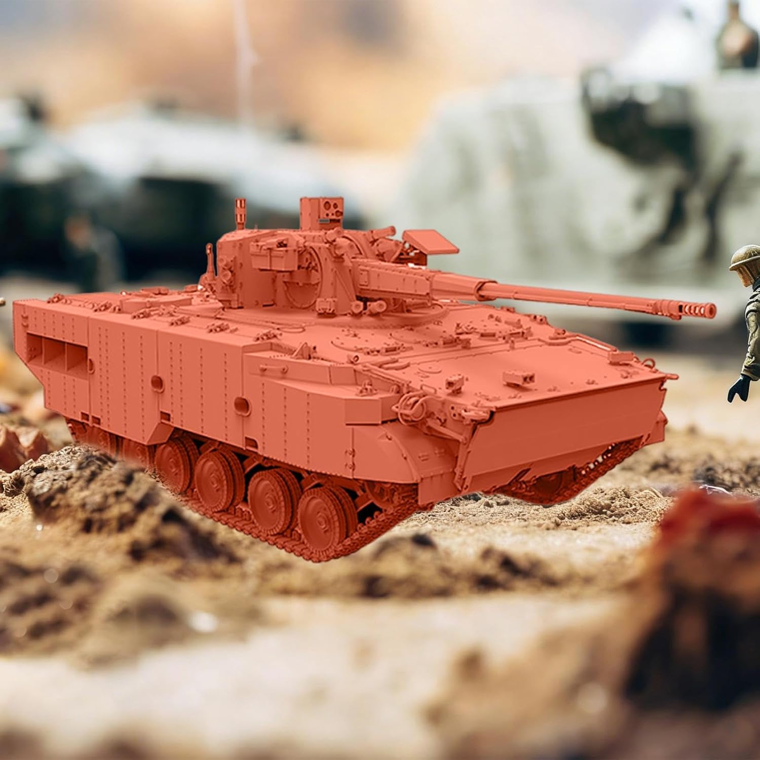JISADER 1:72 Scale 3D Tank Model Armored Vehicles Tracked Crawler Chariot Miniature for Children Adults Kids Table Scene Collection