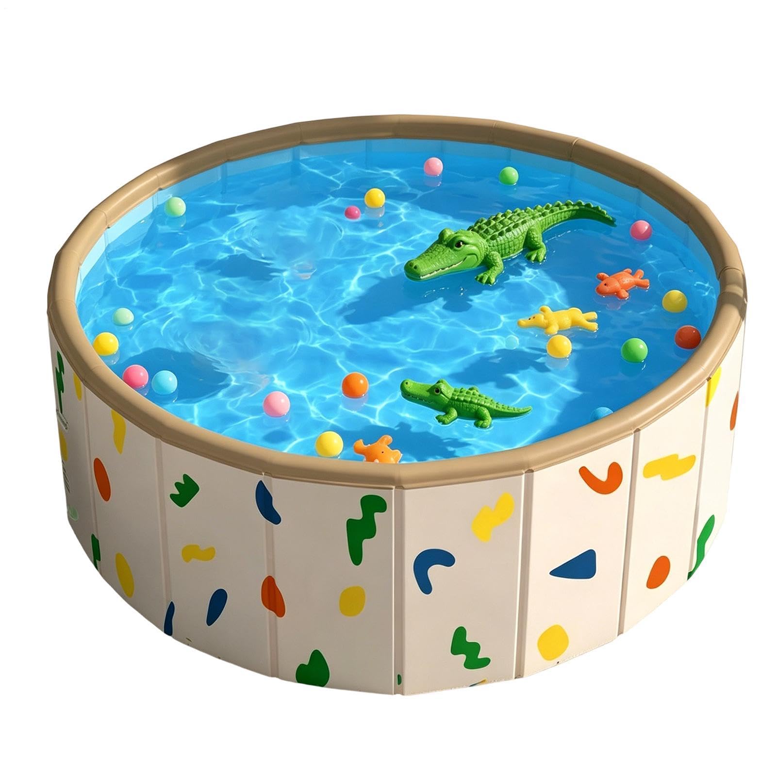 Piscina para niños Portátil Antideslizante No Inflable | Centro de juegos acuáticos con piscina infantil para niños y perros para Verano Exterior Patio Trasero Jardín Playa Camping
