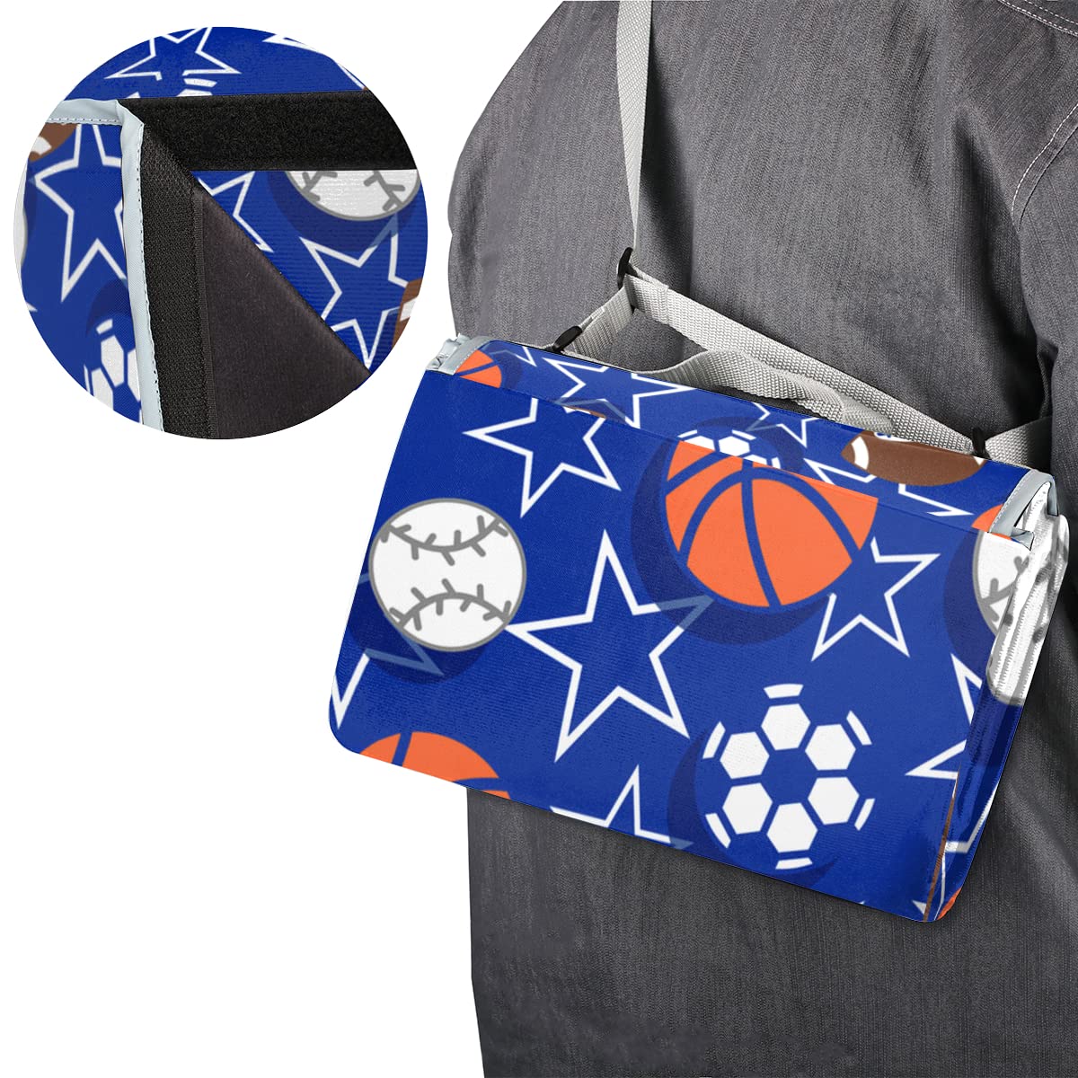TropicalLife Sport Basket Picnic Coperta Sport Baseball Calcio Quadrato Impermeabile Pieghevole Indoor Outdoor Mat Tappeti per Spiaggia Campeggio Parco Famiglia Gathering Attività
