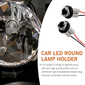 leechio Car Turn Signal Lights Harness Pigtail Socket, T10 T13 T15 Brake Light Pigtail Wire Harness Plugs Connector, Plug and Play Light Bulb Retrofit Socket Assembly (Gray)