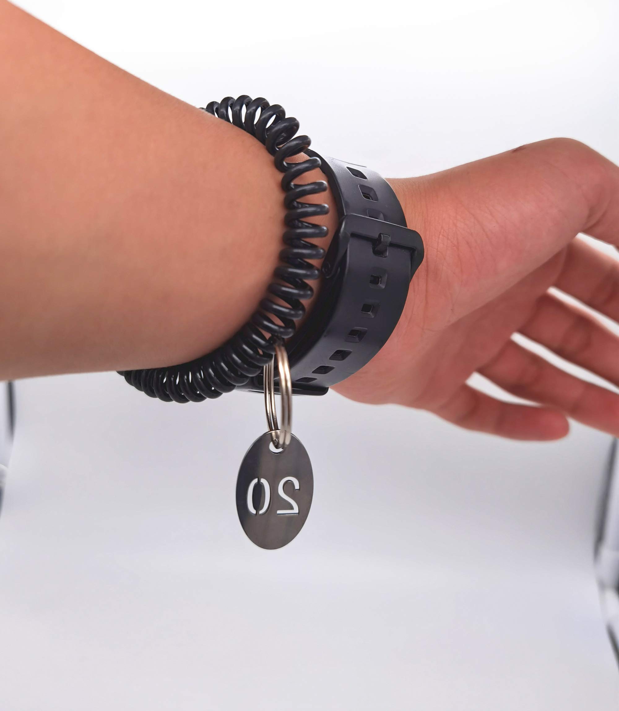 304 Stainless Steel Oval Key Tags with Ring, Hollowed Number ID Tags Key Chain, Numbered Key Rings