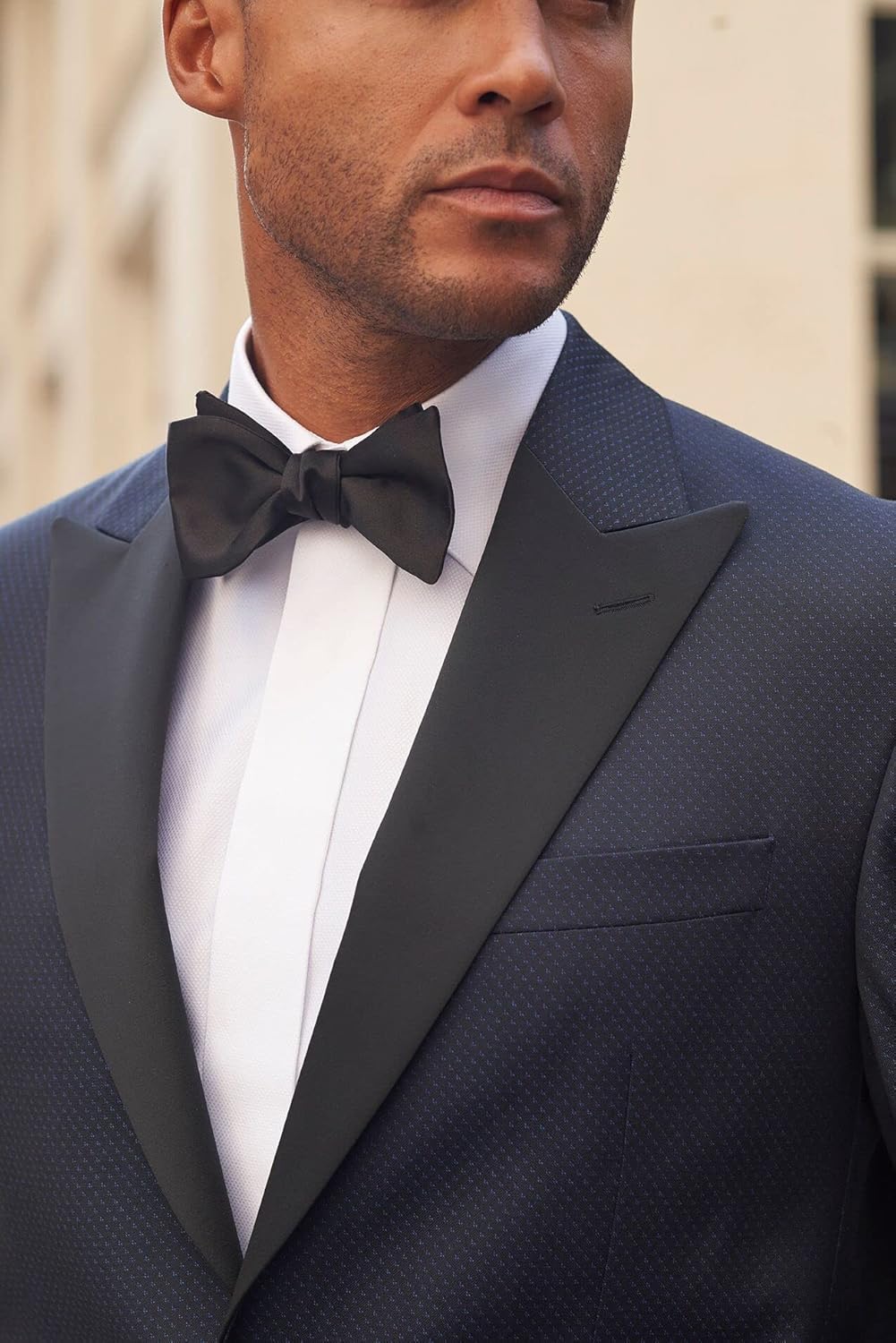 David Donahue Men's Classic Self Tie Silk Solid Black Luxury Tuxedo Bow Tie