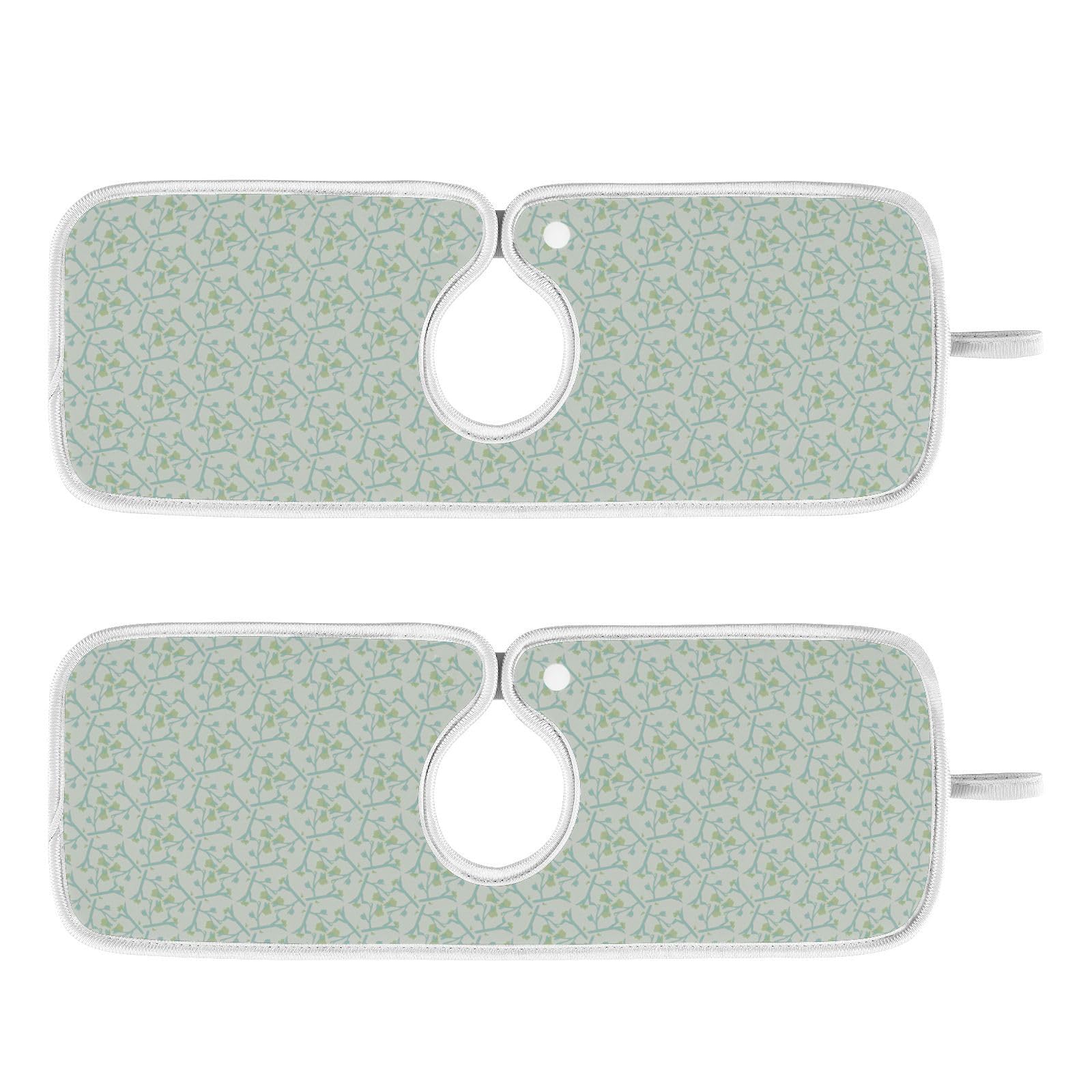 2 PCS Kitchen Sink Splash Guard 14.9 Inch Faucet Mat for Kitchen Sink Bathroom Sink Faucet Absorbing Drip Drain Mat Pad Microfiber Soft Washable Light Green Plants