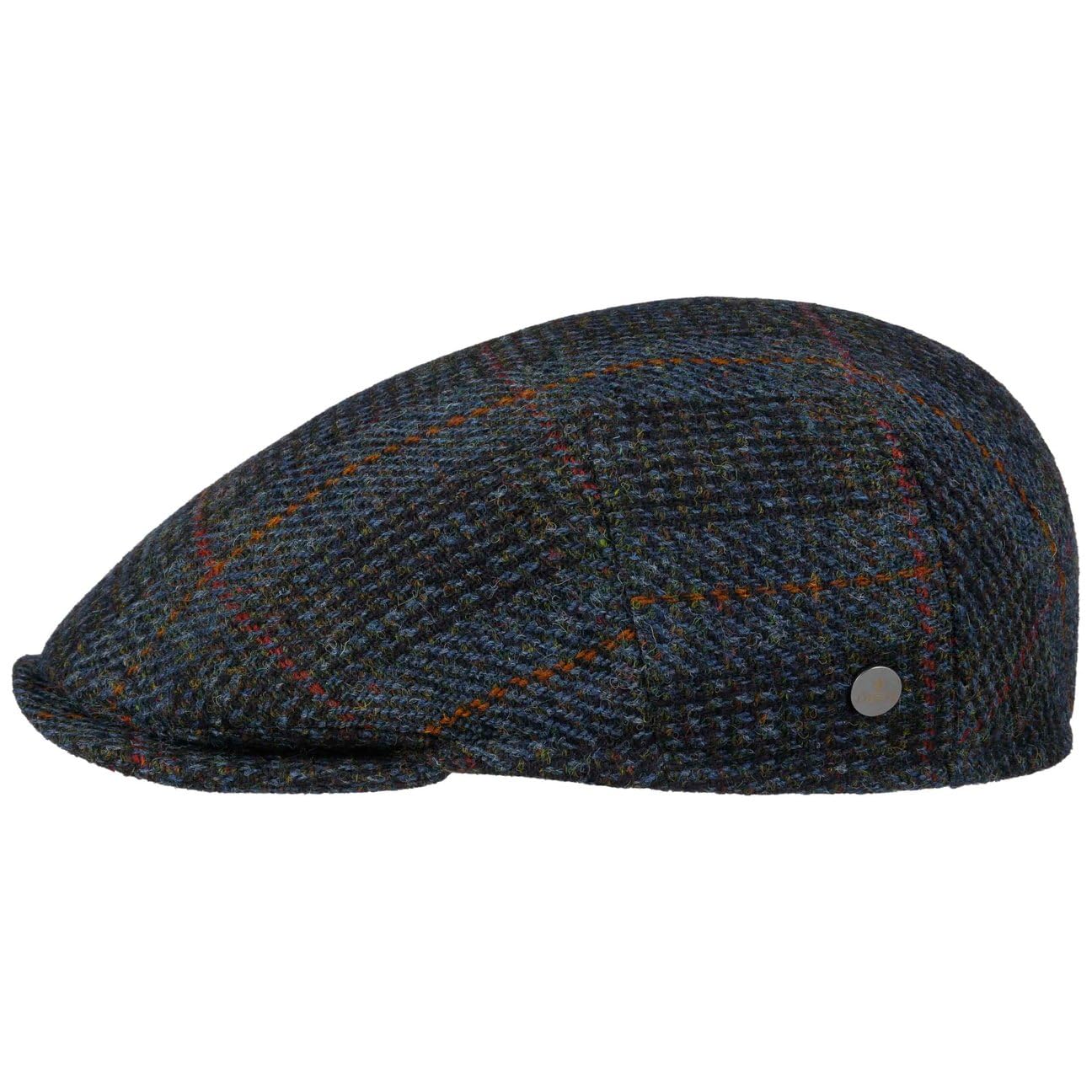 LIERYS Harris Tweed Ear Flaps płaska czapka z daszkiem dla mężczyzn – Made in Italy, z podszewką, na jesień, zimę
