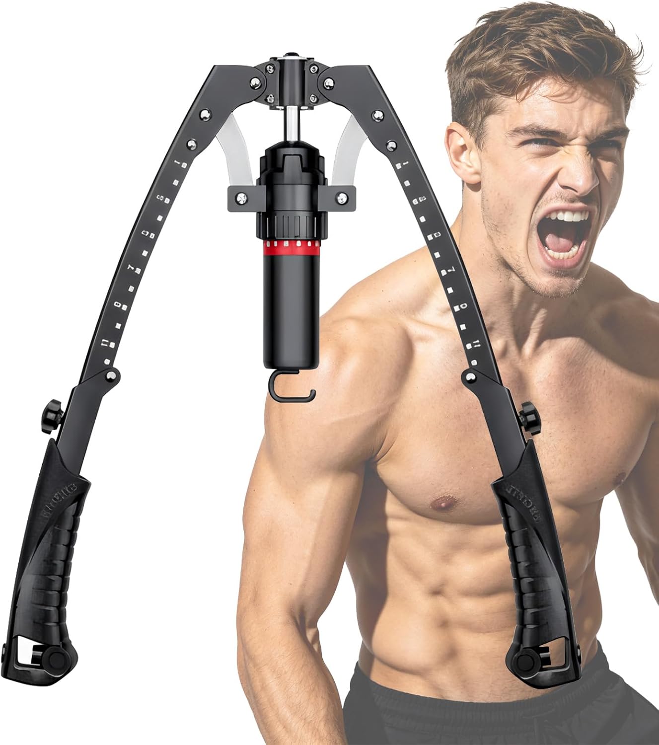 TOUSAINS Twister Arm Trainer, 22-440lb Adjustable Hydraulic Home Chest Expander, Upper Body Gym Workout Equipment for Shoulder, Arm & Core Strength, Portable Home Gym Exerciser