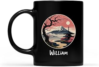 Custom Name Japanese Sakura Garden Geisha Mount Fuji Cherry Blossom Pink Coffee Mug,Personalized Gift For Men, Women Coffee Cups 11oz - 15oz