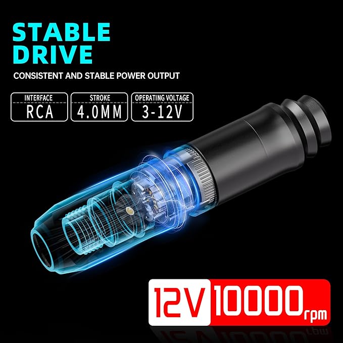 Kit Máquina Tatuar Rotativa Inalámbrica 1500mAh 20 Agujas 7 miniatura 3