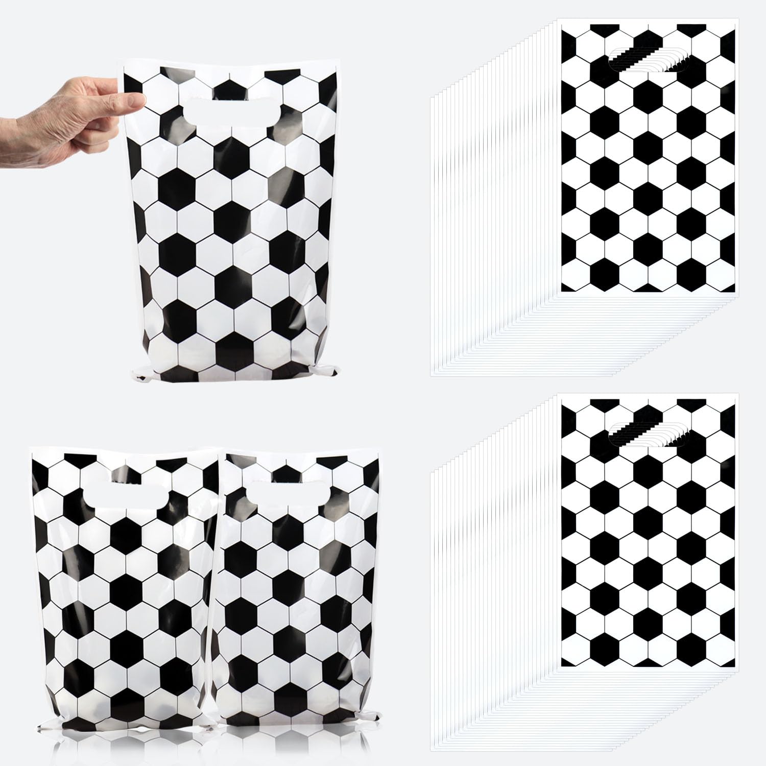 100Pcs Football Goodie Bags Football Loot Gifts Bags Football Party Favor Bags Football Party Supplies for Kids Birthday Party Football Game Day Sports Events Decorations