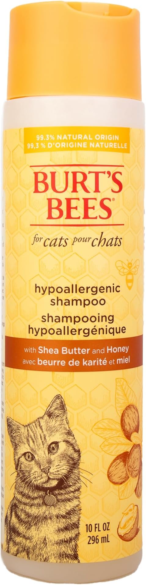 Burt's Bees for Pets Cat Hypoallergenic with Shea Butter & Honey | Best Shampoo for Cats with Dry or Sensitive Skin | Cruelty Free, Sulfate, Paraben Free, Cat pH Balance - 10 oz