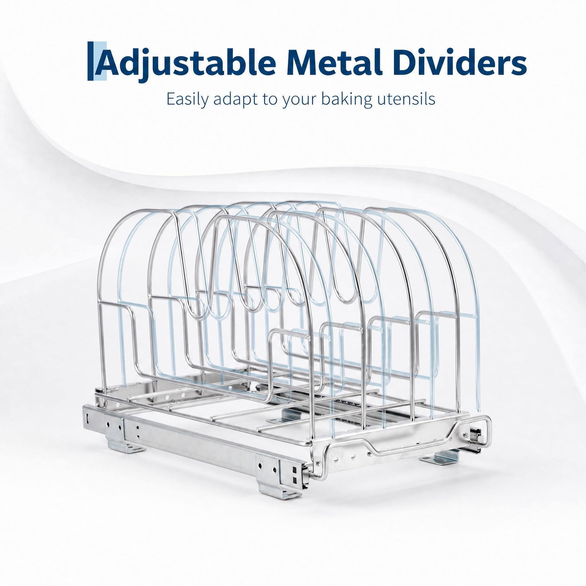 21" estraibile Chrome Cabinet Organizer, resistente scorrevole scaffale di