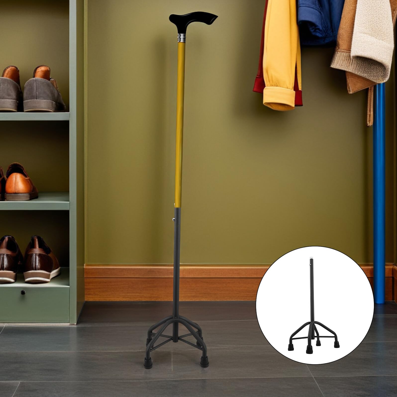 Hohopeti Base Antiscivolo per Bastone con Punte Stabilizzatore per Anziani Piede Ampio per Deambulatore Sostituzione Facile e Resistente per Supporto Mobilità