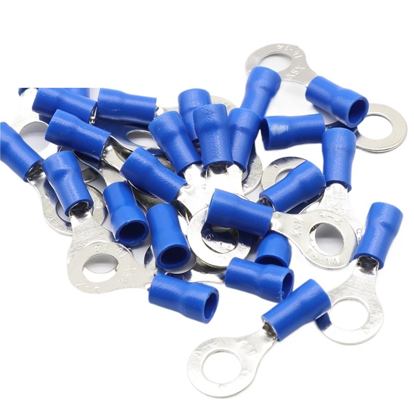 Baynopurin One Color Round Insulated Crimp Terminals 100Pcs Pack Rv2 6 Blue .5 Insulated Ring Crimp Terminal Suit 1. 2.5Mm Electrical Cable Connector
