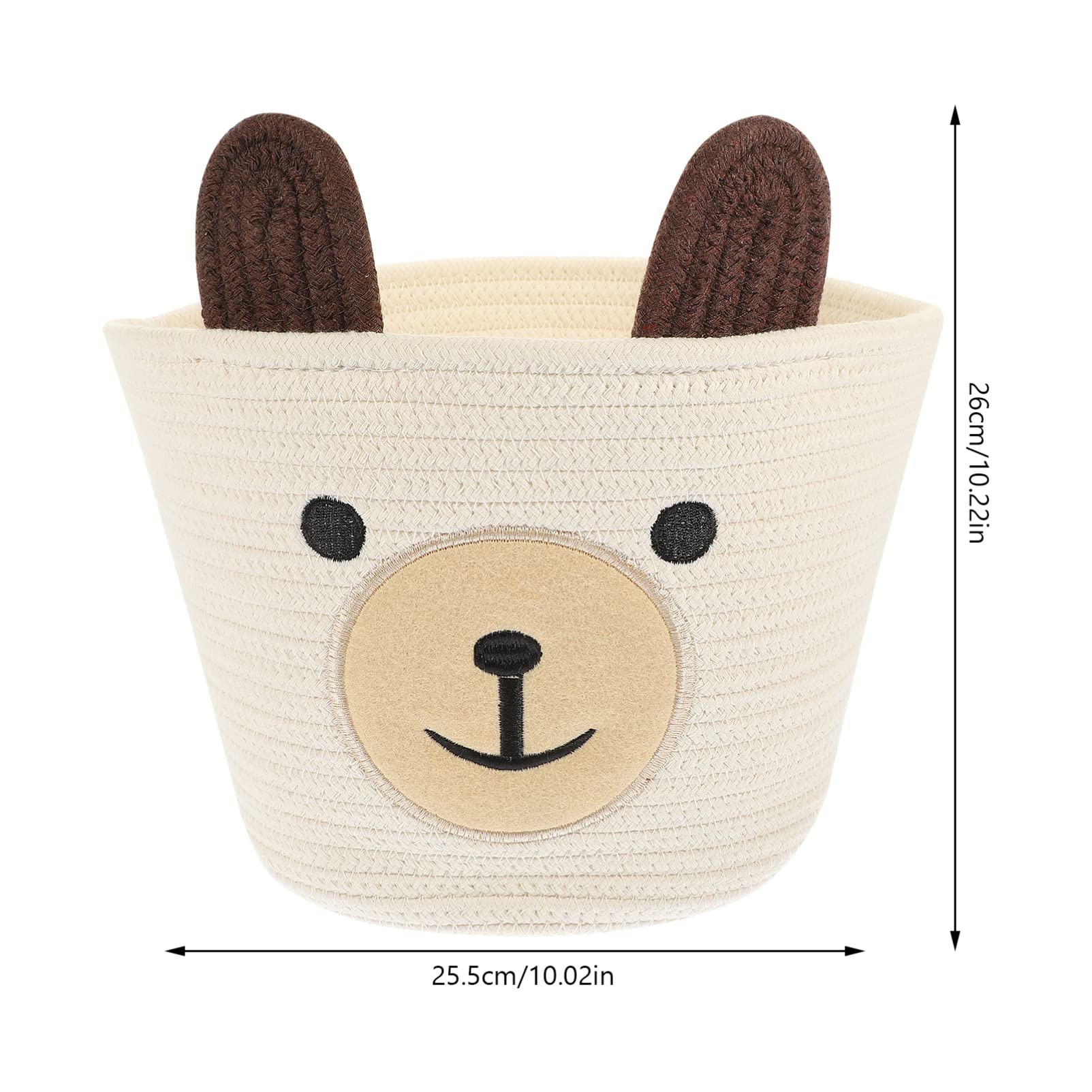 PRETYZOOM Cotton Rope Woven Basket Small Bear Storage Sundries Storage Basket Home Decor Boys and Girls
