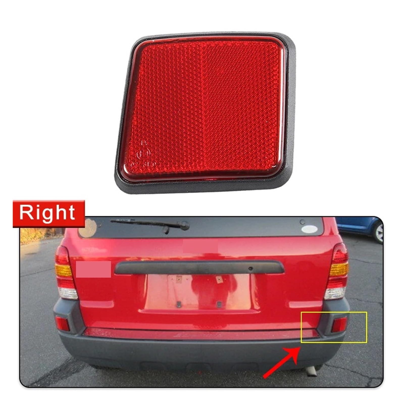 Rückstrahler Stoßstange Hinten Nebelschlussleuchte Für Ford Escape Maverick 2005-2007 Rote Linse Ohne Glühbirne Rückleuchten Austauschen(Right side)