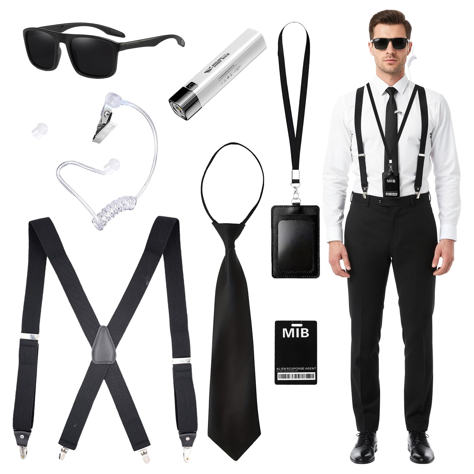 8 Pcs Agent Costume Accessories