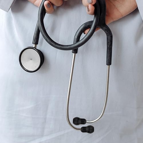 Miniatura 6 de Auriculares de repuesto para estetoscopio negro, estetoscopio suave, estetoscopio de silicona para hospital, clínica, médico, 10 unidades