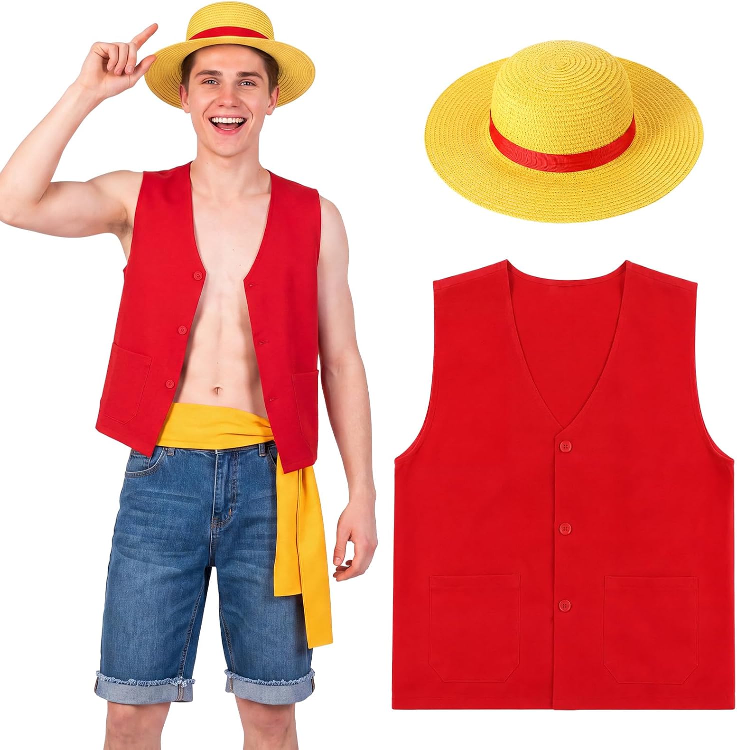 Hercicy 2 Pcs Halloween Pirate Costume Accessories Set for Adults