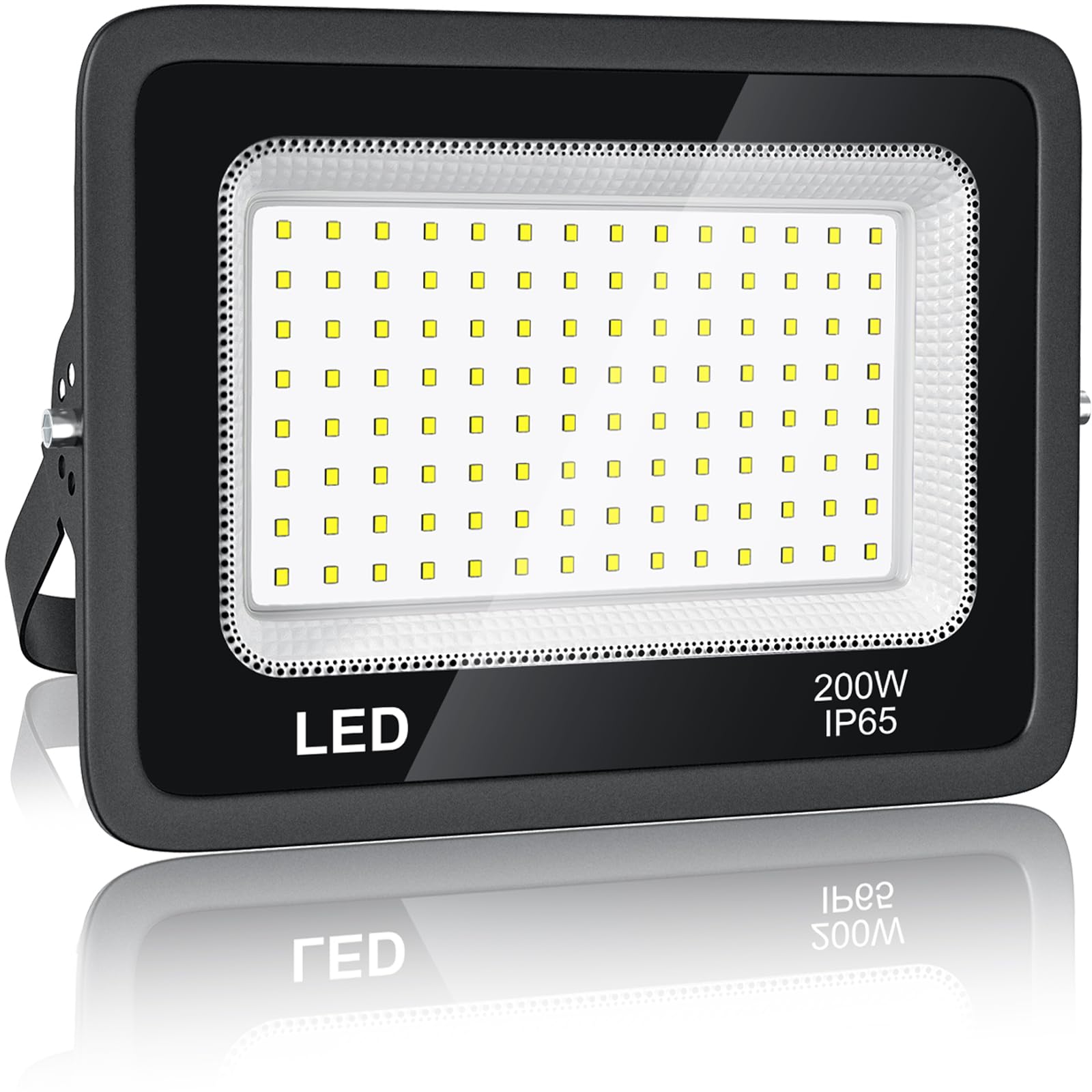 200W Faretto LED da Esterno, 20000LM Faretti LED per Esterni, Super 6500K Luce Bianca Fredda, IP65 Impermeabile Faretto da esterno per Veranda,Cortili,Parcheggio,Garage,Parco,Giardino