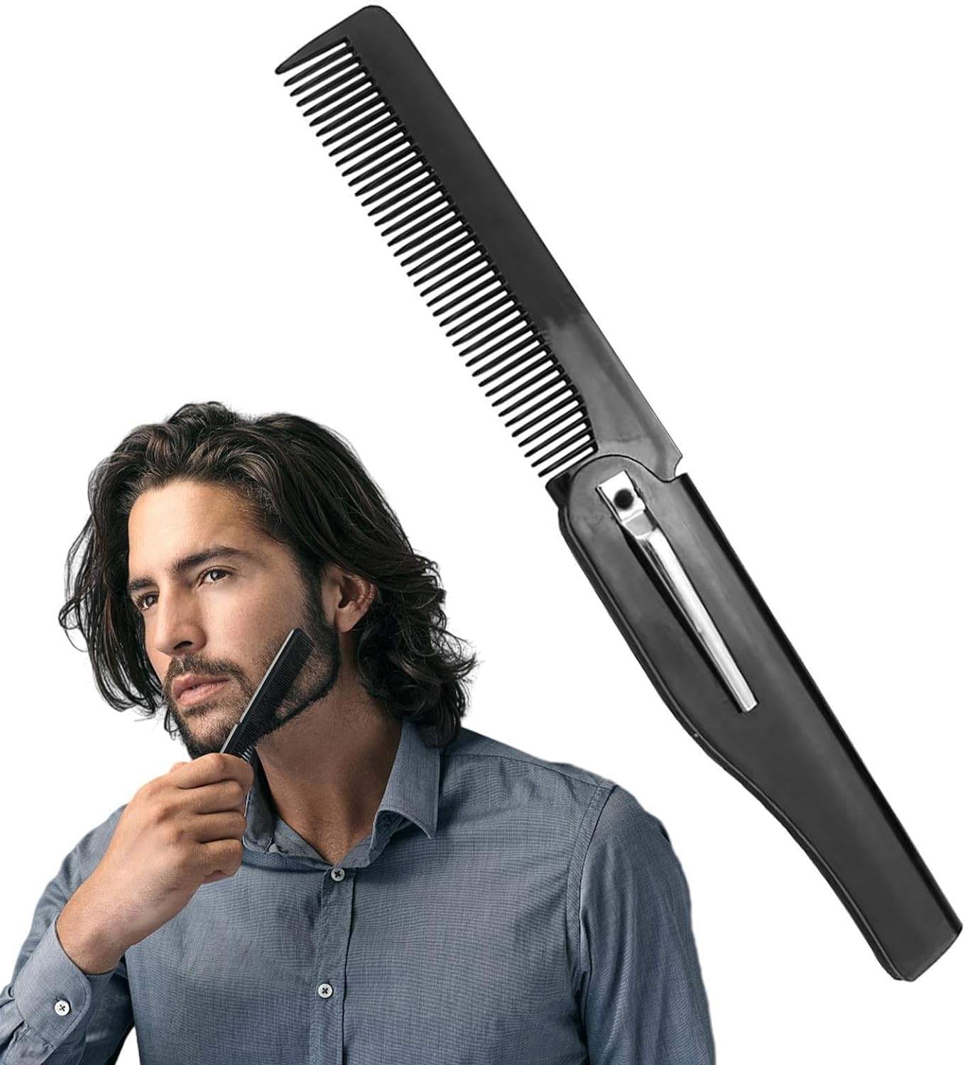 Amazon.co.jp: 折りたたみ式ヒゲコーム | コンパクトヘアコーム