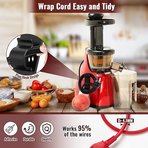 Miniatura 6 de Organizador de cables negros para electrodomésticos de cocina y paquete de 4 esponjas húmedas limpias, color amarillo