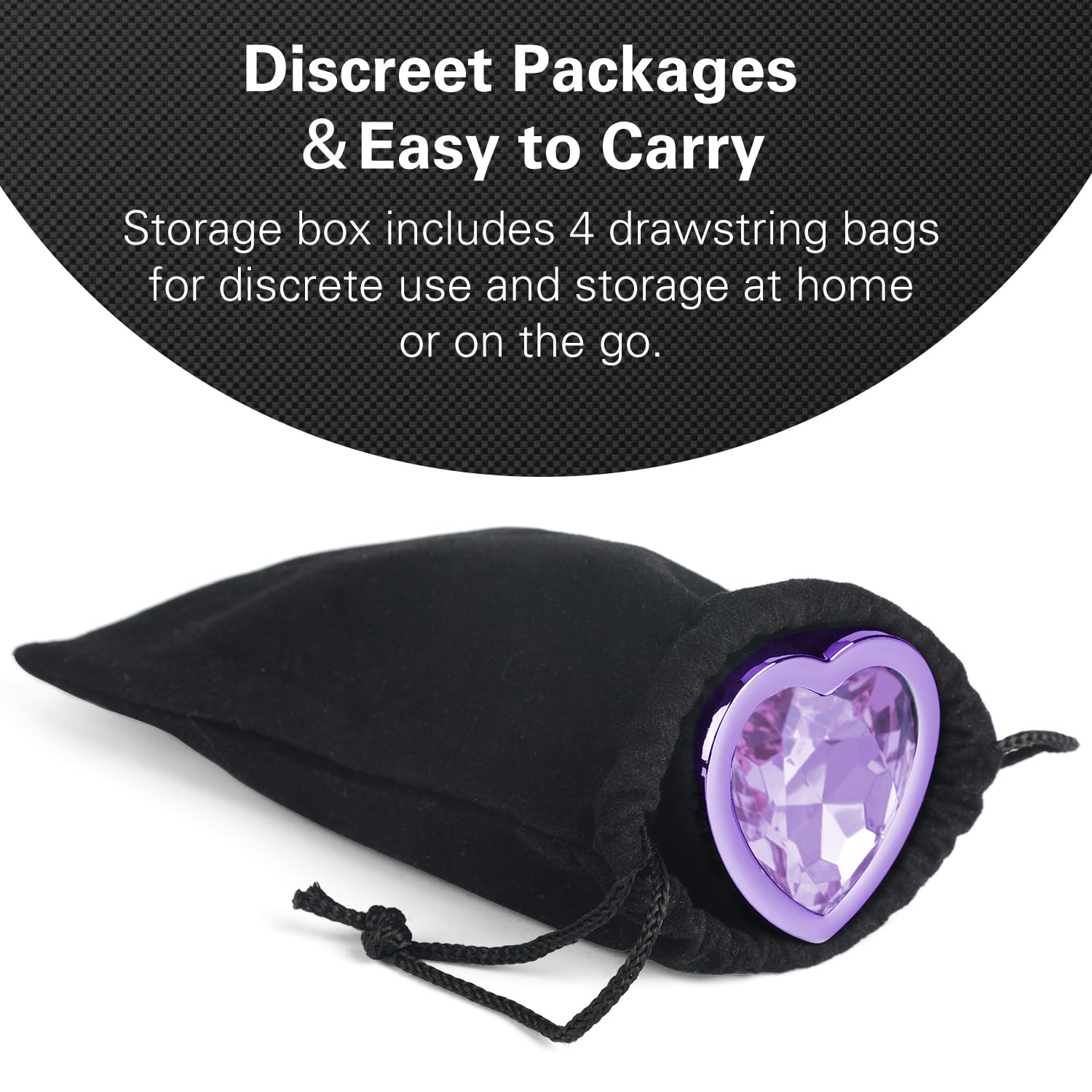 Anal Plug Beginner Set - 4 PCS Jewel Butt Plug Training Kit, Adult Anal Toys for Men, Women & Couples, Unisex Anal Trainer for Beginners to Advanced, P-Spot & Pleasure Enhancer: Heart Shaped Purple